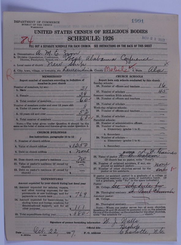 Scan of African Methodist Episcopal Zion Church: 1991