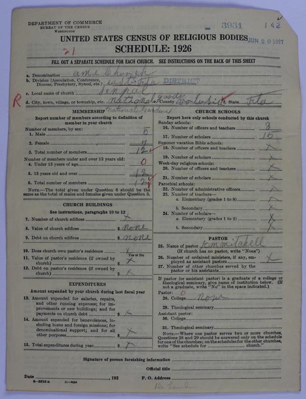 Scan of African Methodist Episcopal Church: 3931