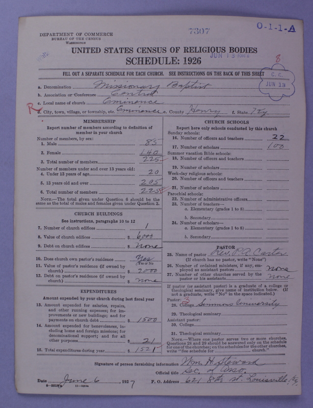 Scan of Negro Baptists: 7307