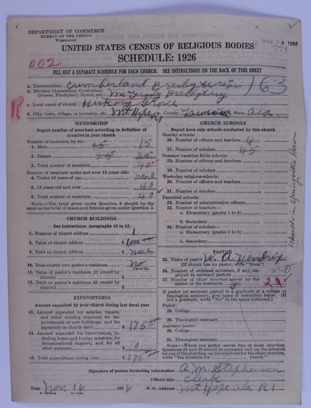 Scan of Cumberland Presbyterian Church: 771