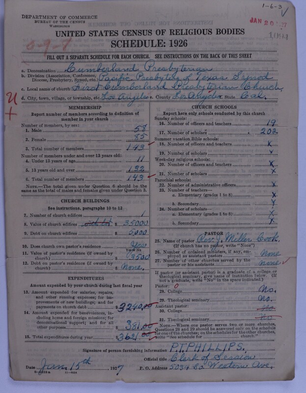 Scan of Cumberland Presbyterian Church: 1094