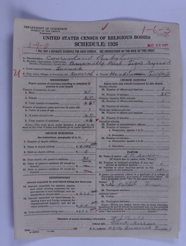 Scan of Cumberland Presbyterian Church: 1030