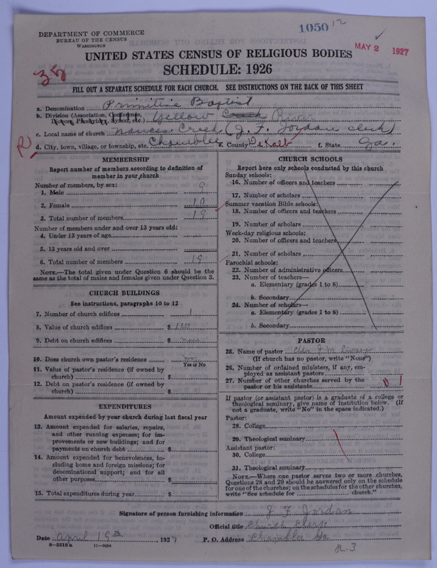 Scan of Primitive Baptists: 1050