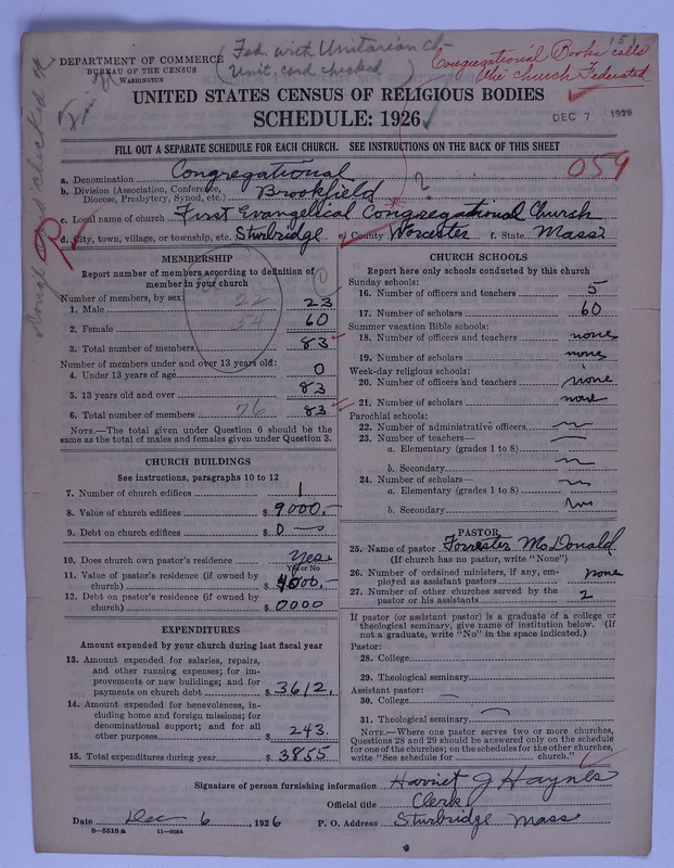 Scan of Federated Churches: 151