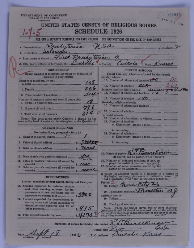 Scan of Presbyterian Church in the United States of America: 6001