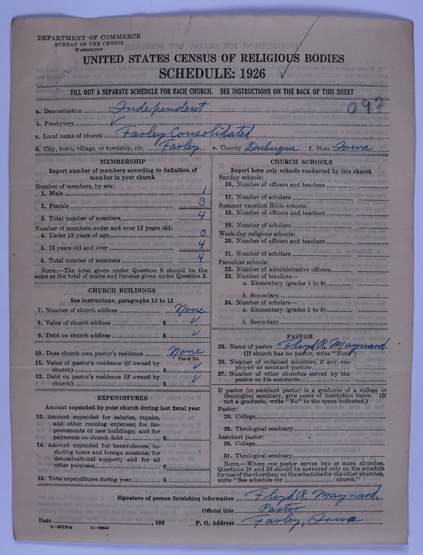 Scan of Federated Churches: