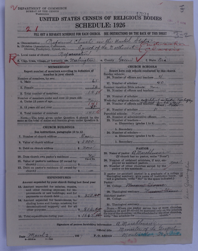 Scan of Reformed Church in the United States: 1321
