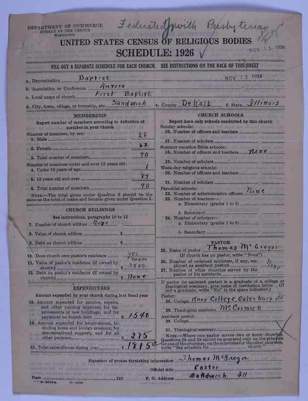 Scan of Federated Churches: