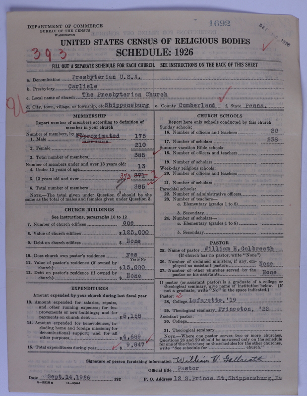 Scan of Presbyterian Church in the United States of America: 1692