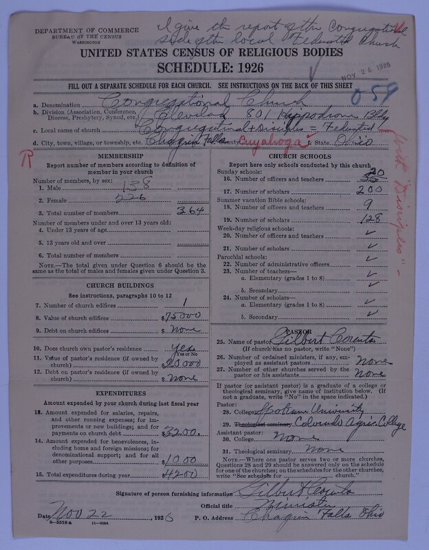 Scan of Federated Churches:
