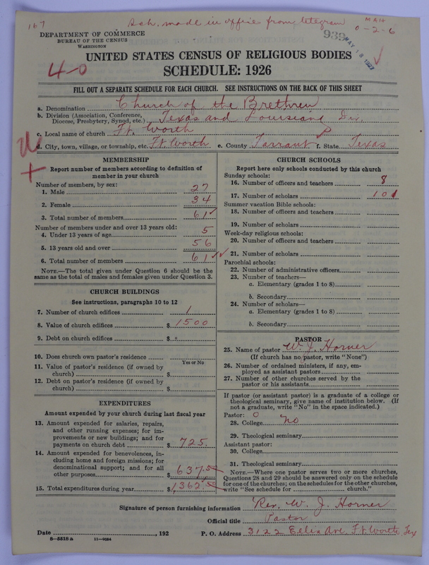 Scan of Church of the Brethren (Conservative Dunkers): 939
