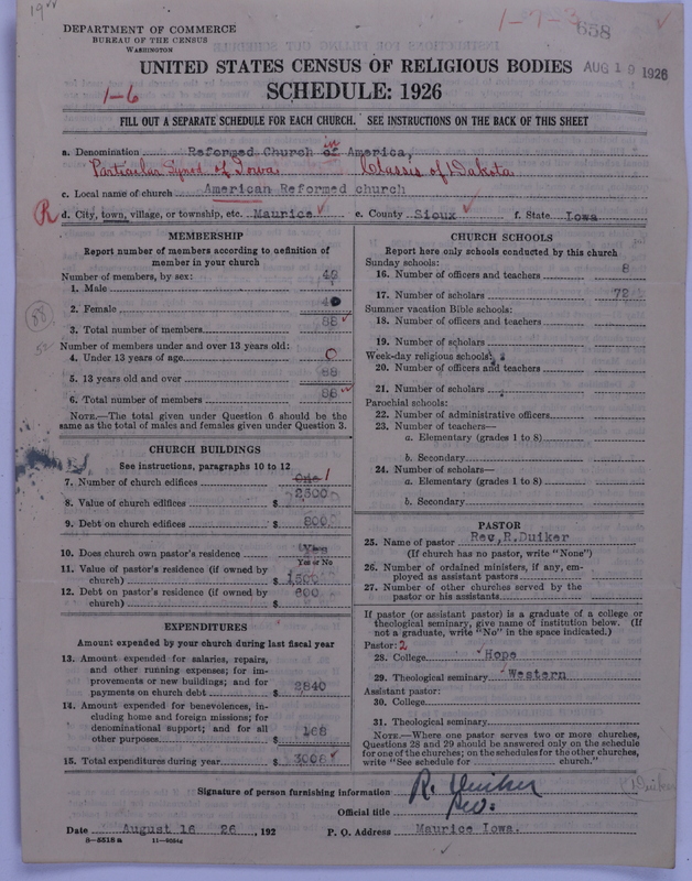 Scan of Reformed Church in America: 658