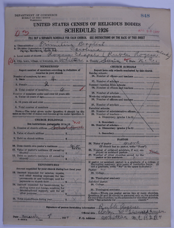 Scan of Primitive Baptists: 848