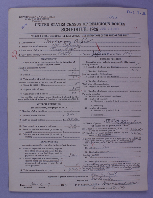 Scan of Negro Baptists: 7385