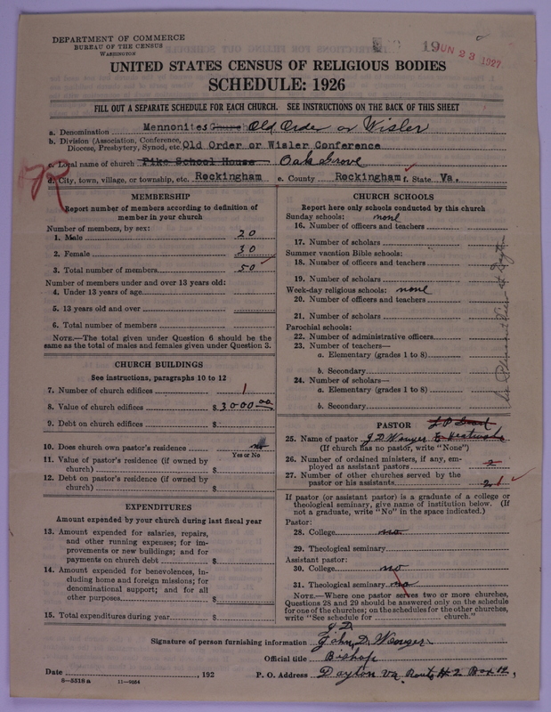 Scan of Old Order Mennonite Church (Wisler): 19