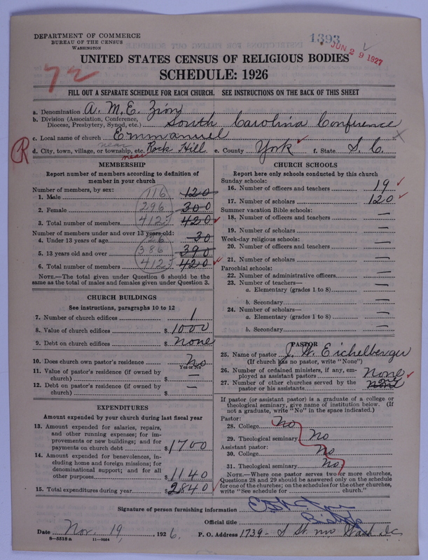 Scan of African Methodist Episcopal Zion Church: 1393