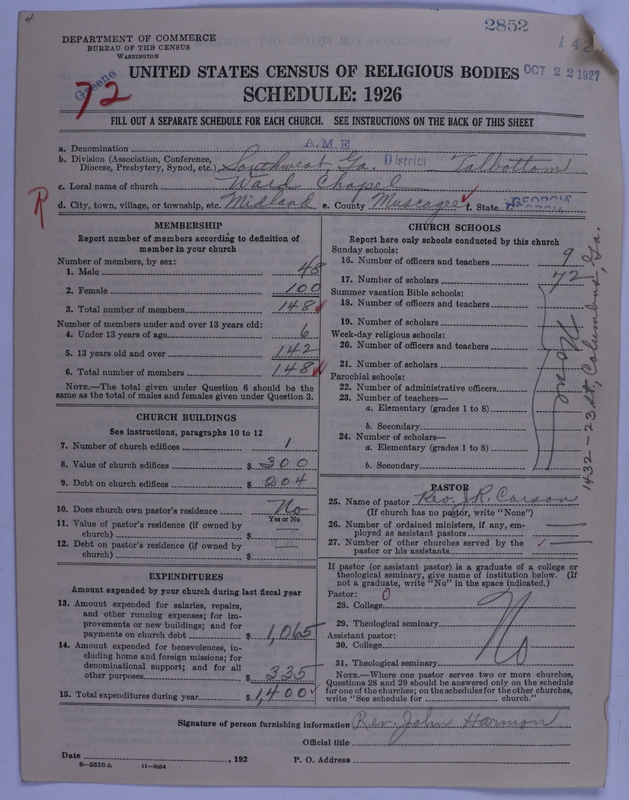 Scan of African Methodist Episcopal Church: 2852