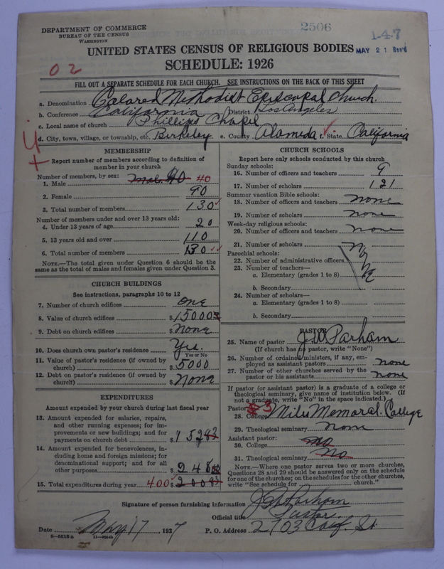 Scan of Colored Methodist Episcopal Church: 2506