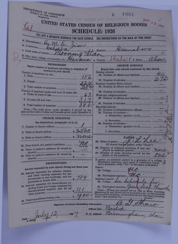 Scan of African Methodist Episcopal Zion Church: 1854