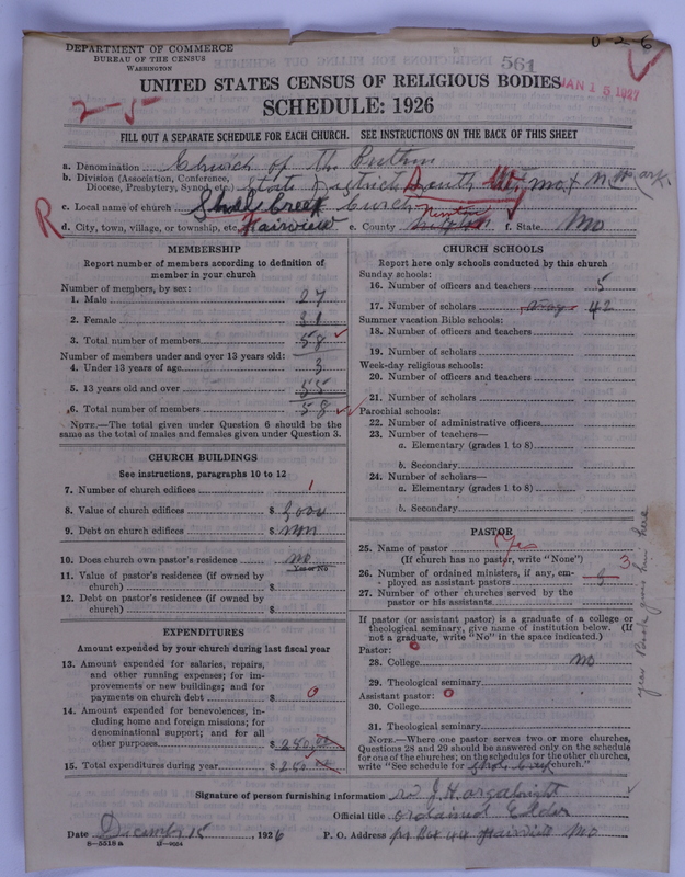 Scan of Church of the Brethren (Conservative Dunkers): 561