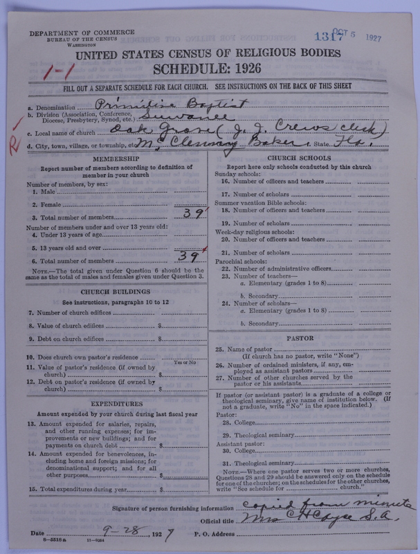 Scan of Primitive Baptists: 1317