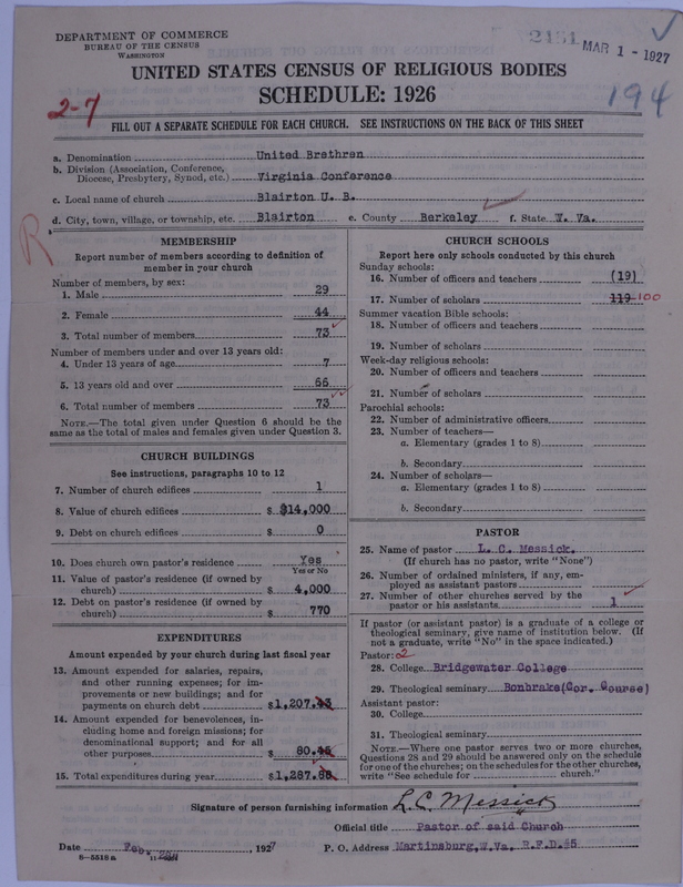 Scan of Church of the United Brethren in Christ: 2461