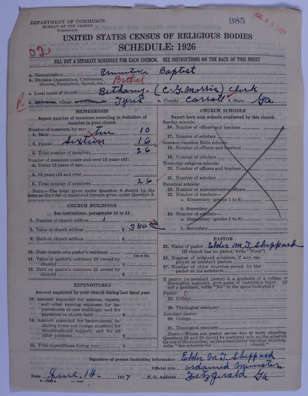 Scan of Primitive Baptists: 985
