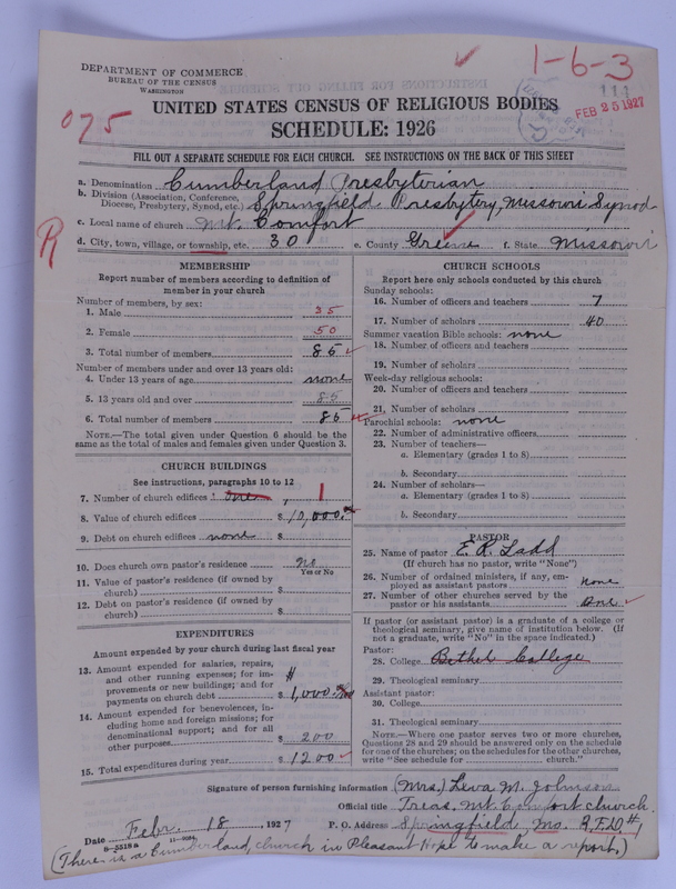 Scan of Cumberland Presbyterian Church: 114