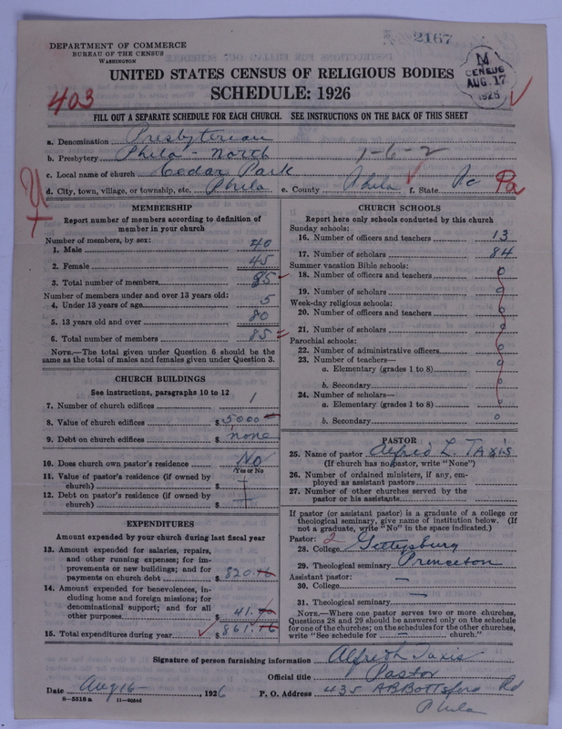 Scan of Presbyterian Church in the United States of America: 2167