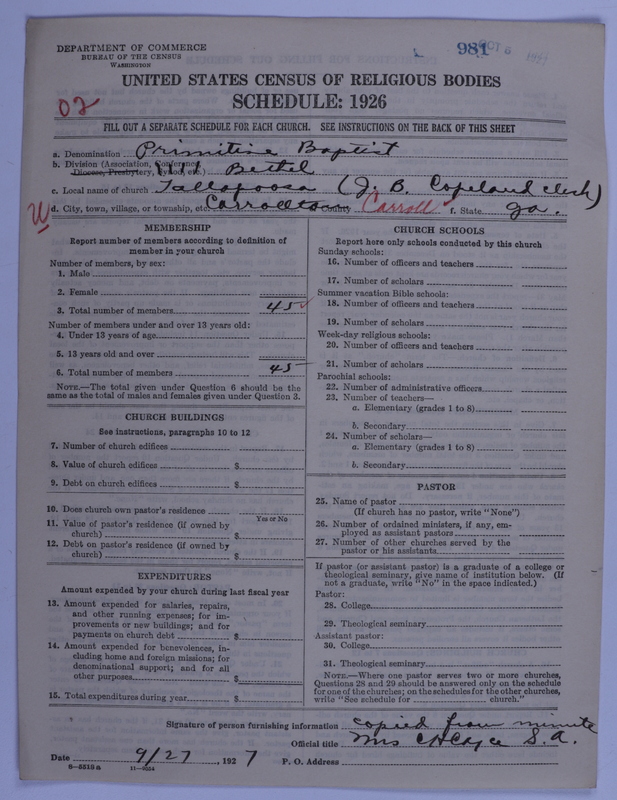 Scan of Primitive Baptists: 981