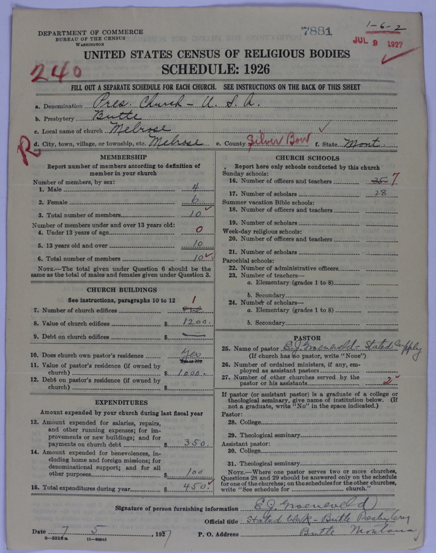 Scan of Presbyterian Church in the United States of America: 7881