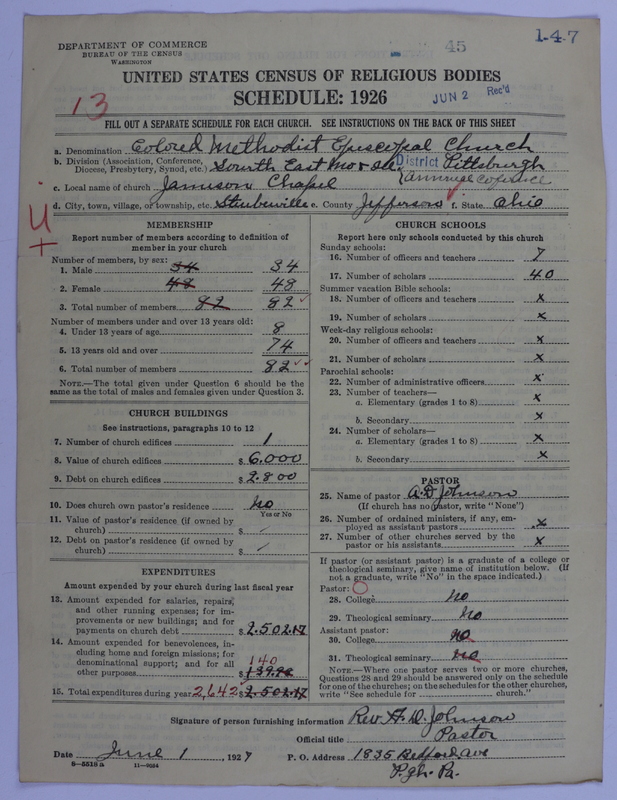 Scan of Colored Methodist Episcopal Church: 45