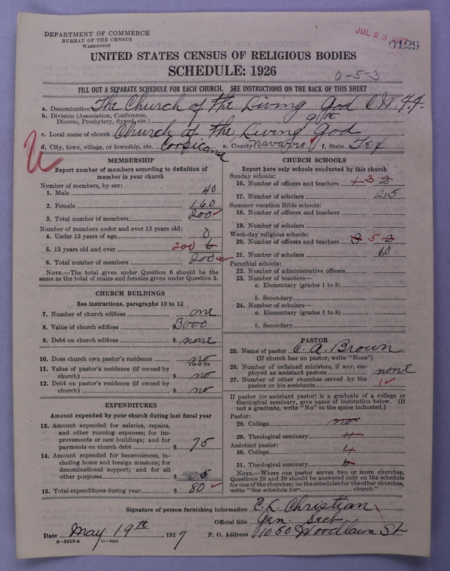 Scan of Church of the Living God, Christian Workers for Fellowship: 129