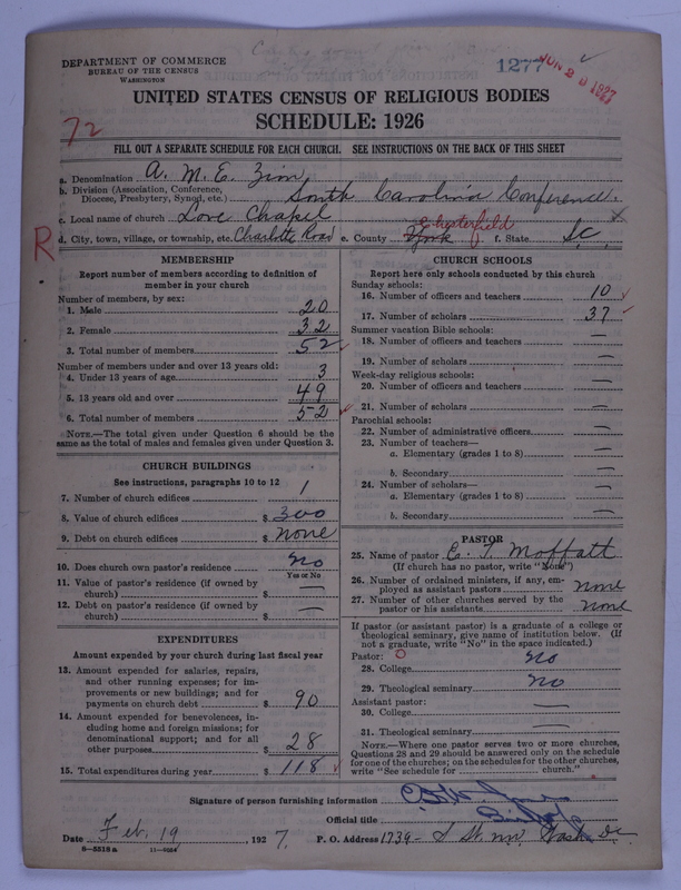 Scan of African Methodist Episcopal Zion Church: 1277