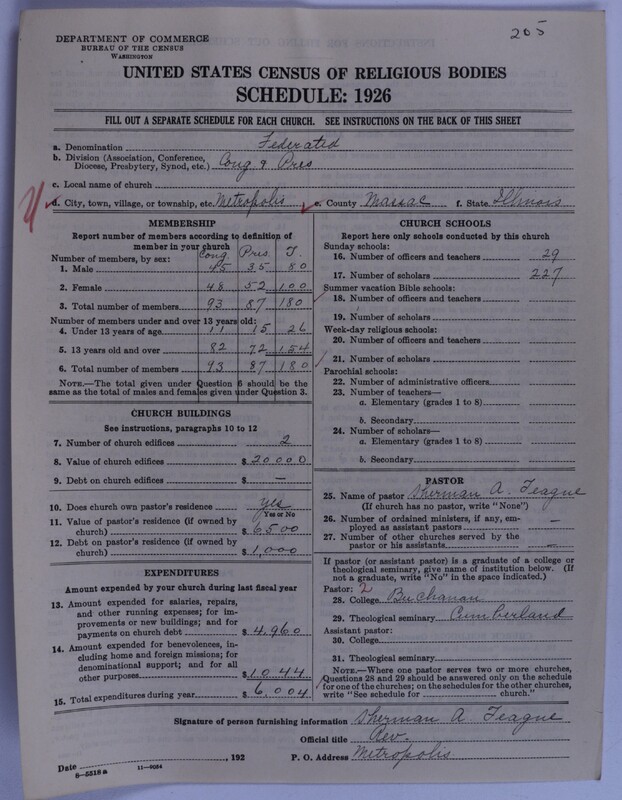 Scan of Federated Churches: 205