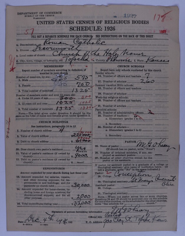 Scan of Roman Catholic Church: 1927