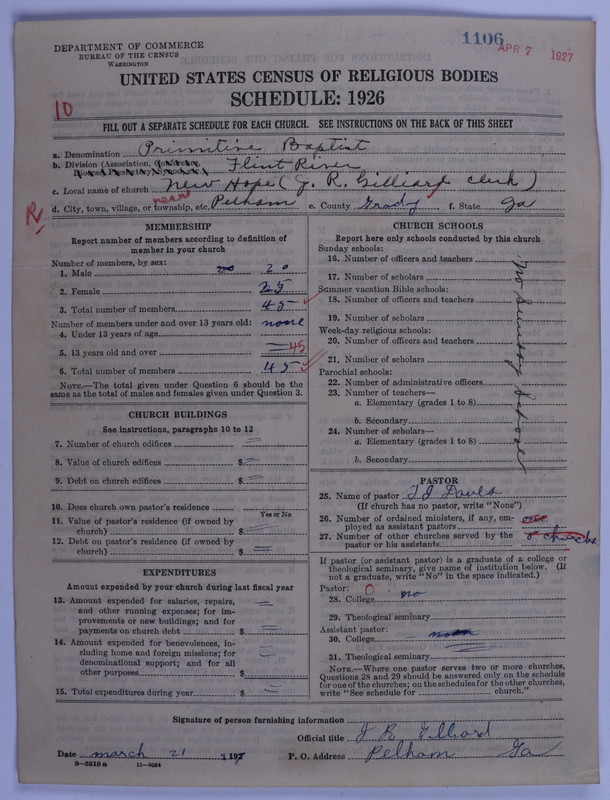 Scan of Primitive Baptists: 1106