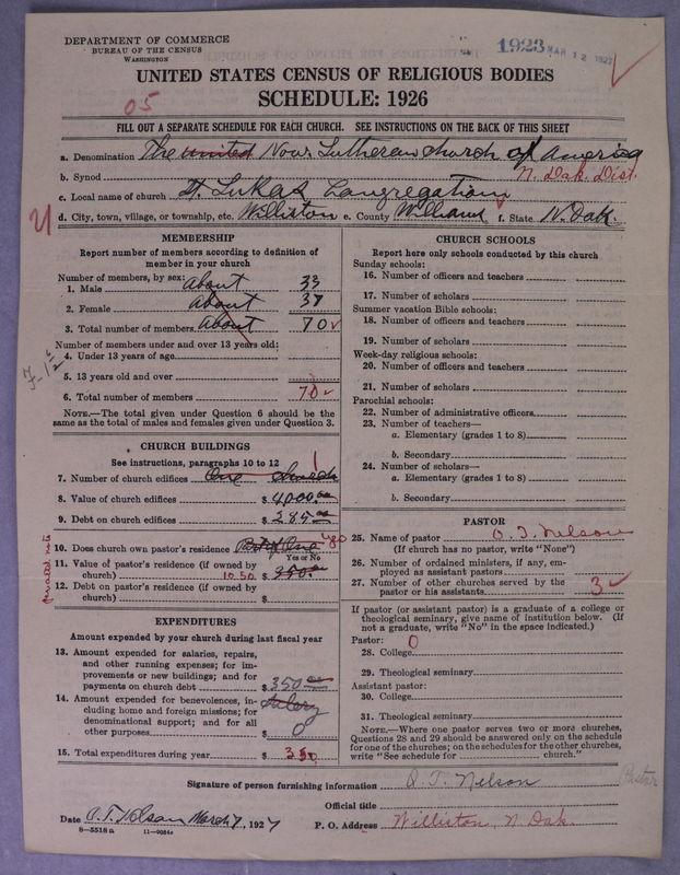 Scan of Norwegian Lutheran Church of America: 1923