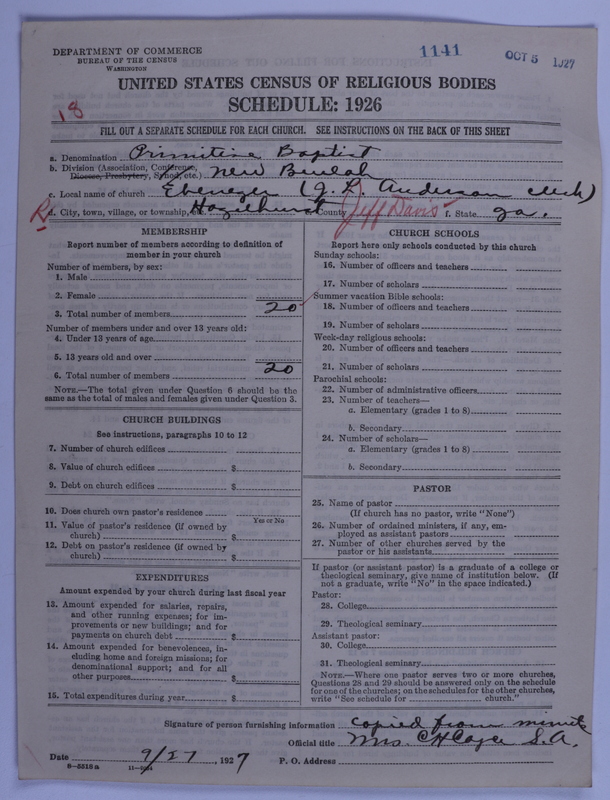 Scan of Primitive Baptists: 1141