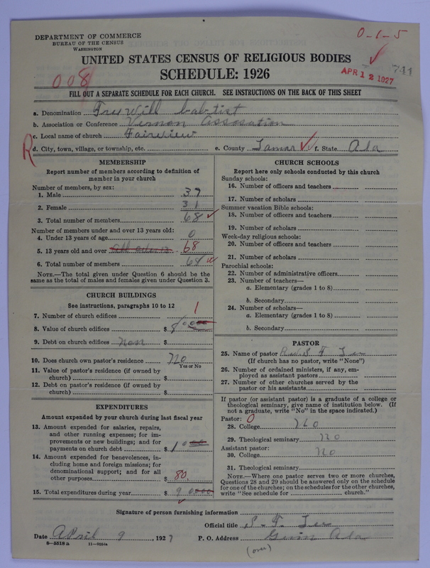 Scan of Free Will Baptists: 741