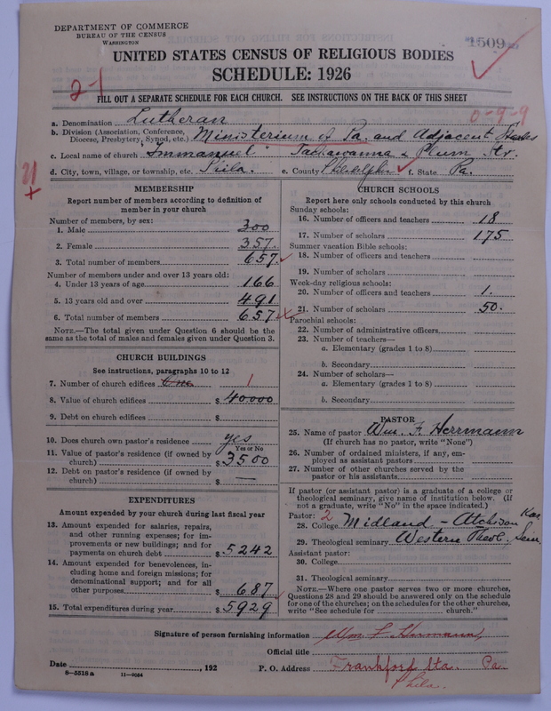 Scan of United Lutheran Church in America: 1509