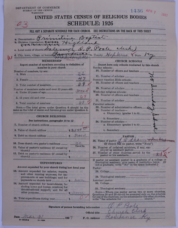 Scan of Primitive Baptists: 1436