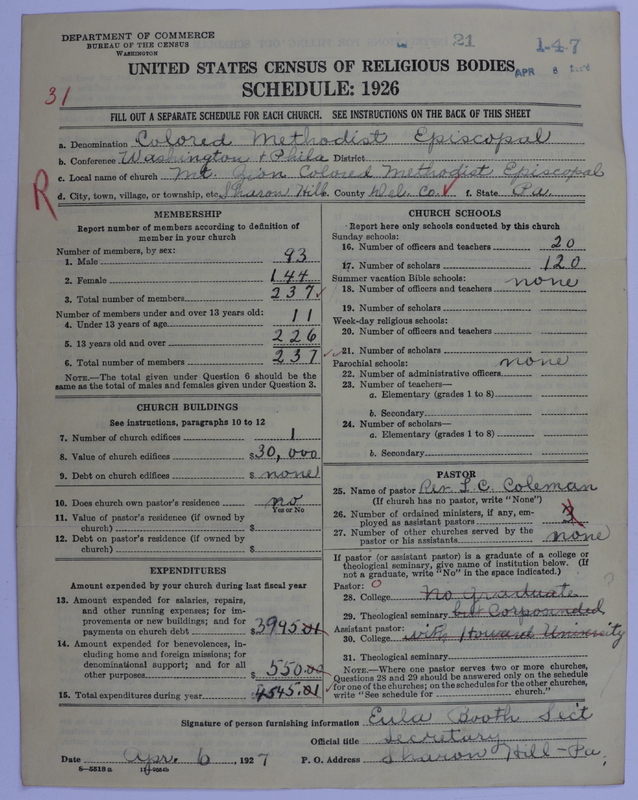 Scan of Colored Methodist Episcopal Church: 21