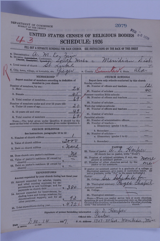 Scan of African Methodist Episcopal Zion Church: 2079