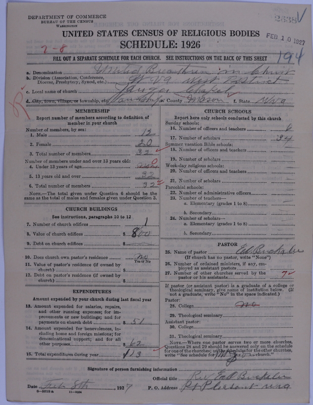Scan of Church of the United Brethren in Christ: 2638