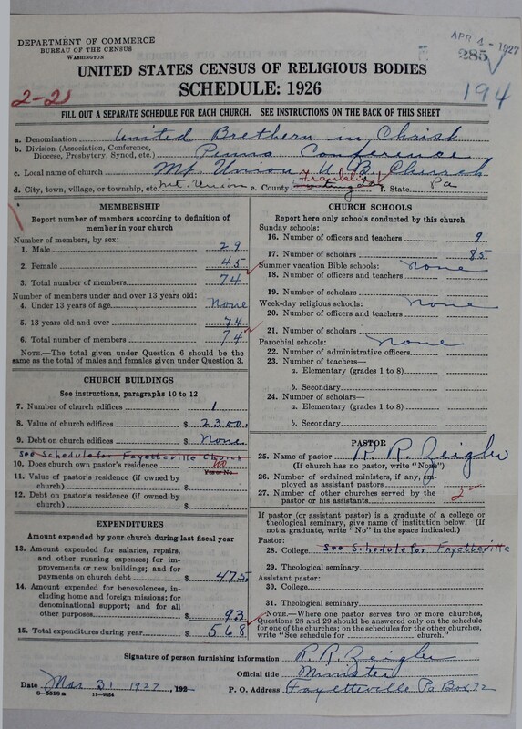 Scan of Church of the United Brethren in Christ: 285