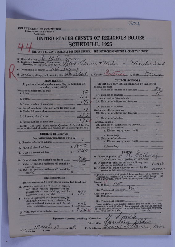Scan of African Methodist Episcopal Zion Church: 2234
