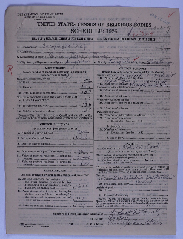 Scan of Federated Churches: