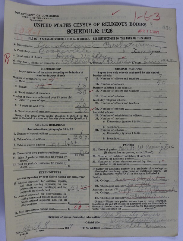 Scan of Cumberland Presbyterian Church: 630
