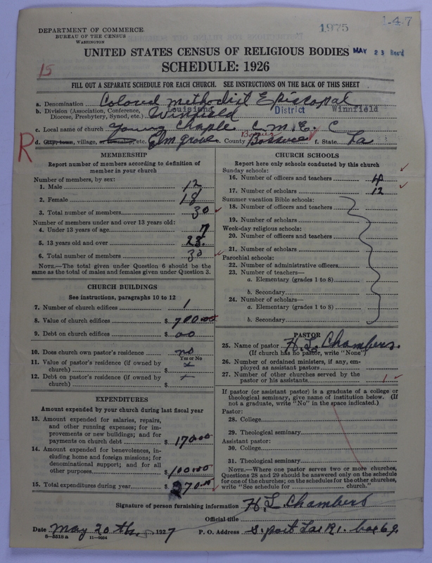 Scan of Colored Methodist Episcopal Church: 1975